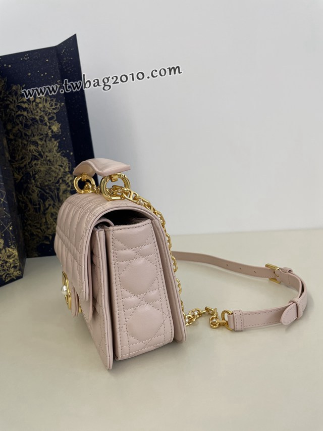 Dior专柜新款迪奥高仿原单中号胭脂粉Jolie系列珍珠链条包 djfk1743